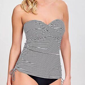 Panache Anya Stripe Tankini Swim Suit Top Size 34G